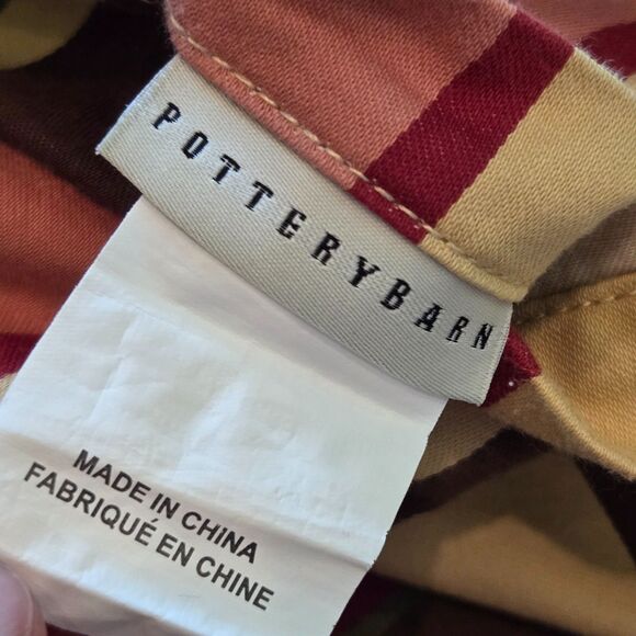 Full/Queen Duncan Stripes POTTERY BARN Heavy Duvet Cover 2 STD Shams Reversible - Picture 3 of 12